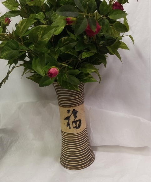 3d Handmade Vase Pottery Handpainted Beige  Signed VGT Wear Rare Collectible - Picture 2 of 7